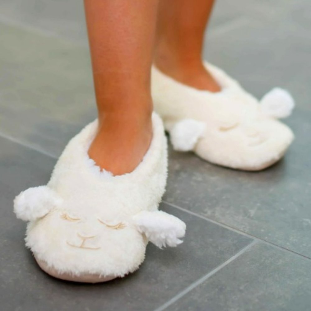Sweet Dreams Lamb Footsie Slippers - Ivory